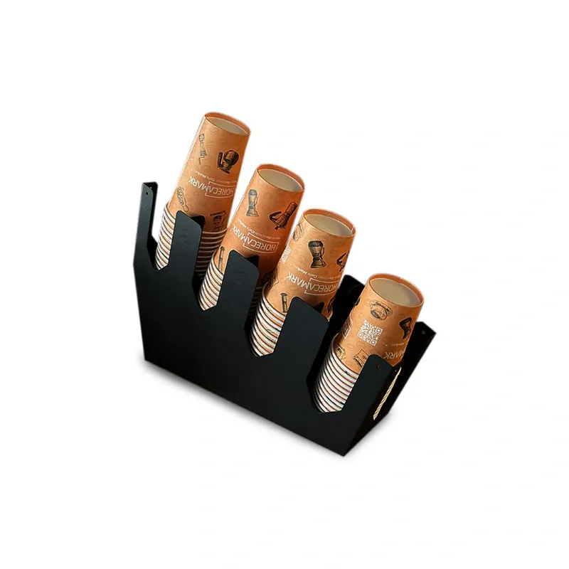 4'LÜ EĞİMLİ KARTON BARDAKLIK (16 OZ) SİYAH
