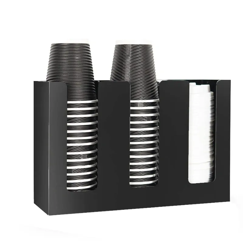 3'LÜ DÜZ KARTON BARDAKLIK (16 OZ) SİYAH