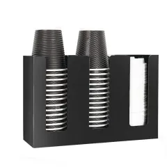 3'LÜ DÜZ KARTON BARDAKLIK (16 OZ) SİYAH