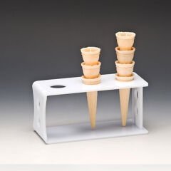 Zicco Akrilik Dondurma Servis Standı, 3'lü, 19,8x10,5 cm, Beyaz