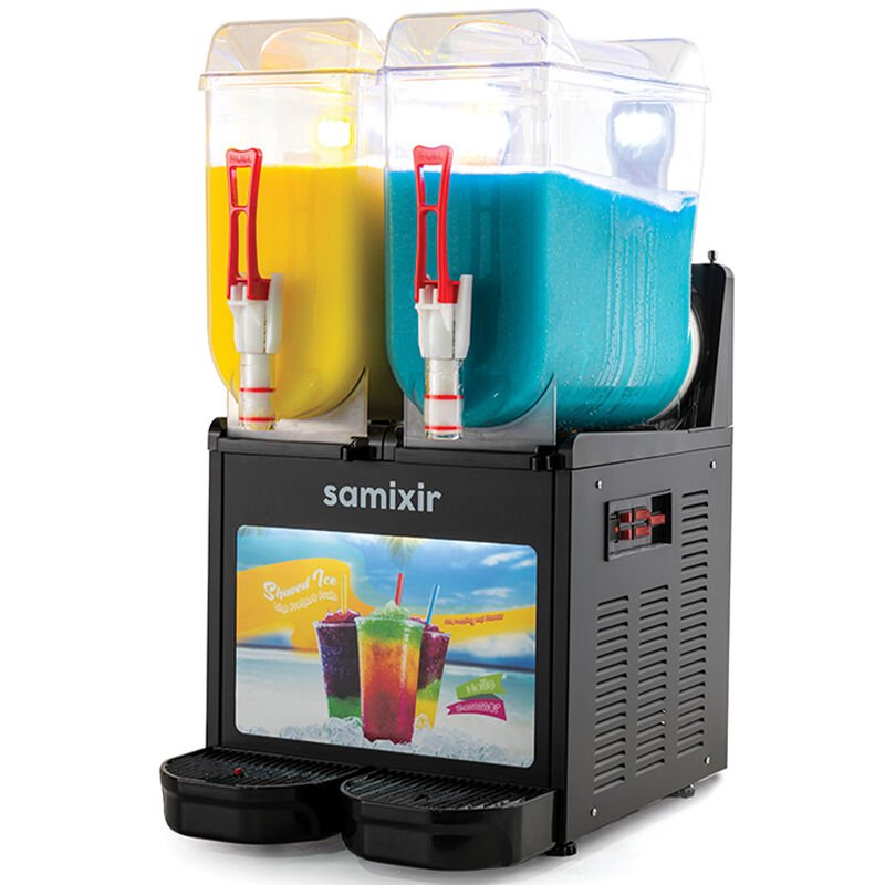 Samixir SLUSH 24 Slush Twin Allure Buzlu ve Soğuk İçecek Dispenseri, 12+12 LT Siyah