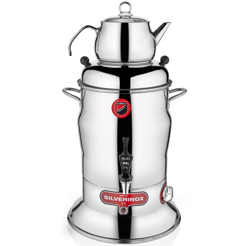 Silverinox Tek Demlikli Çay Semaveri, 10 Litre