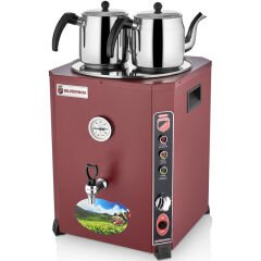 Silverinox Elit 2 Demlikli Çay Makinesi, 23 Litre, Kırmızı