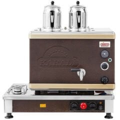 Ateşe Silver Analog Çay Kazanı, Statik Boyalı, Gazlı Elektrikli, 2 Demlikli