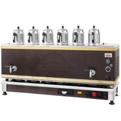 Ateşe Gold Analog Çay Kazanı, Statik Boyalı, Gazlı Elektrikli, 6 Demlikli