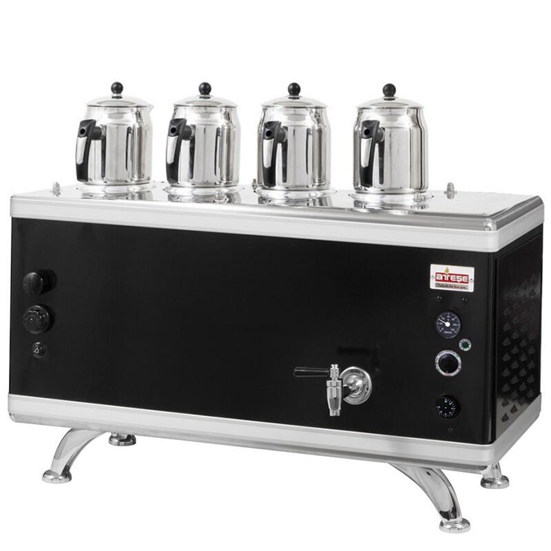 Ateşe Gold Compact Analog Çay Kazanı, Statik Boyalı, Gazlı Elektrikli, 4 Demlikli