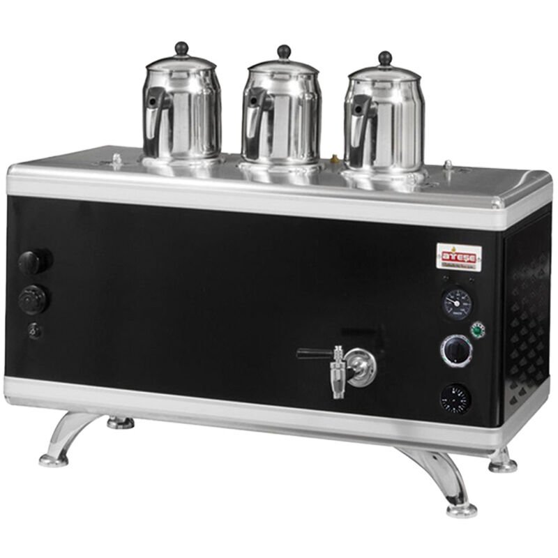 Ateşe Gold Compact Analog Çay Kazanı, Statik Boyalı, Gazlı Elektrikli, 3 Demlikli