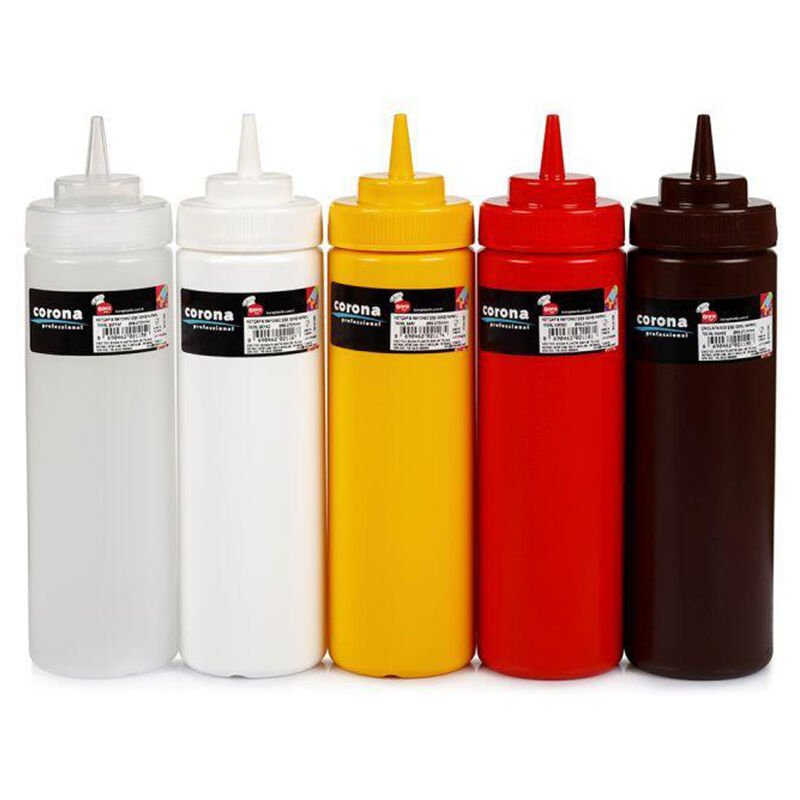 Corona Professional Ketçap Mayonez Sosluk, Geniş Kapaklı, Sarı, 700 ml, BO2117