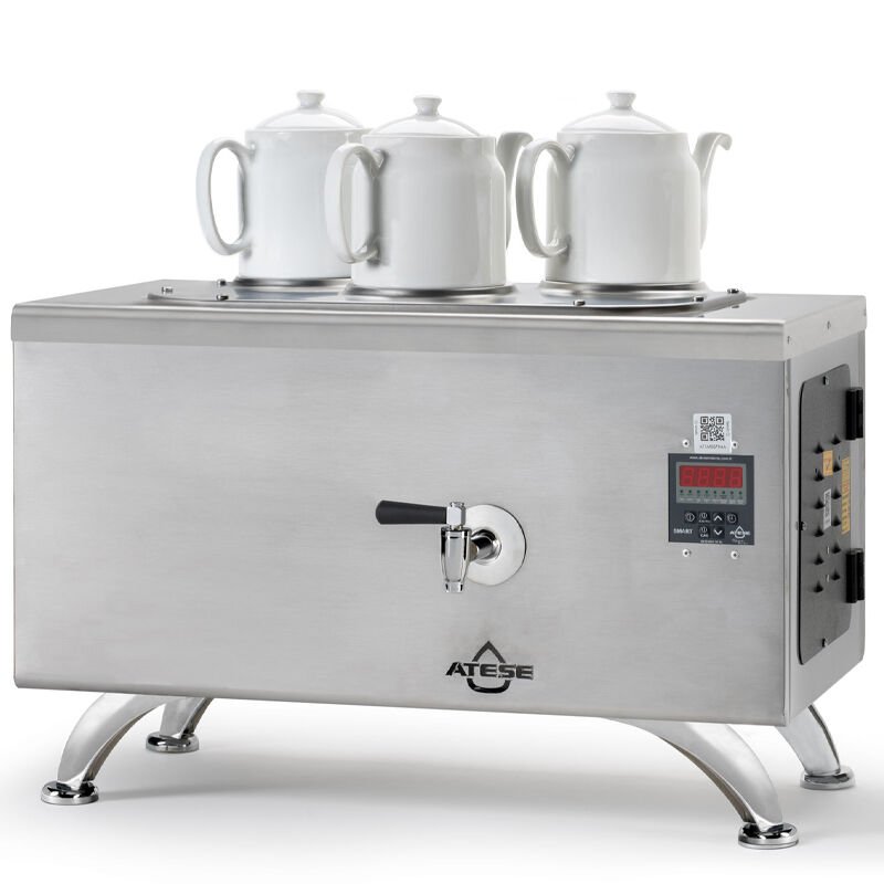 Ateşe Efes Smart Çay Kazanı, Elektrikli, Inox, 3 Demlikli
