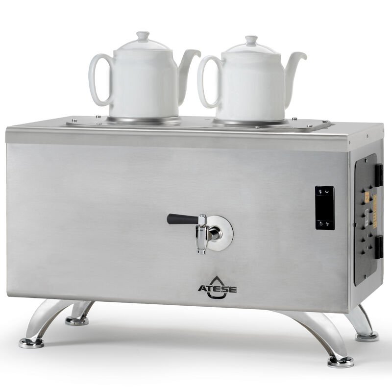 Ateşe Efes Dijital Çay Kazanı, Elektrikli, Inox, 2 Demlikli
