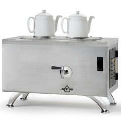 Ateşe Efes Dijital Çay Kazanı, Elektrikli, Inox, 2 Demlikli