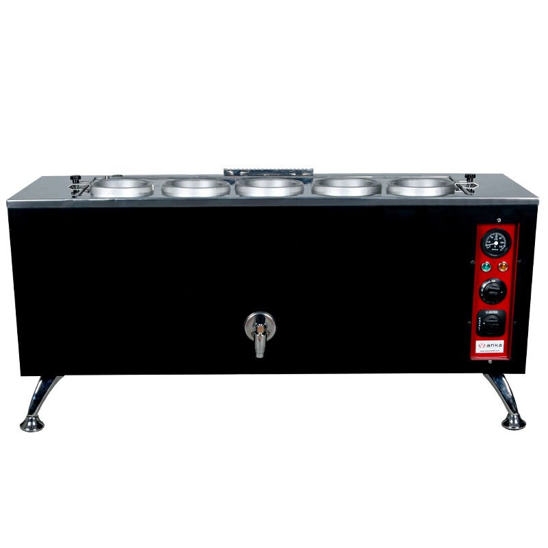Anka Pro Elektrikli Full Otomatik Çay Kazanı, 5 Demlikli, 50 Litre, Siyah