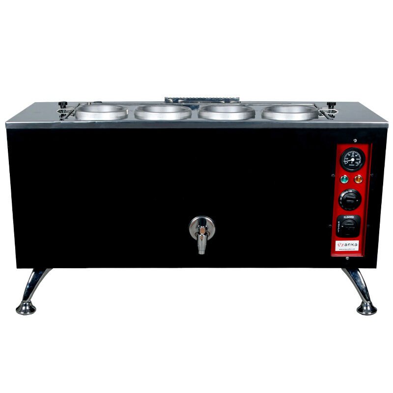 Anka Pro Elektrikli Full Otomatik Çay Kazanı, 4 Demlikli, 40 Litre, Siyah
