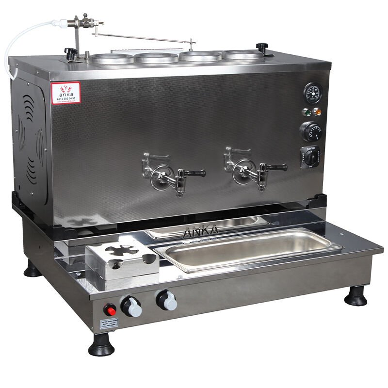 Anka Pro Plus Otomatik Çay Kazanı, 4 Demlikli, 40 Litre, Elektrikli ve Gazlı, Inox
