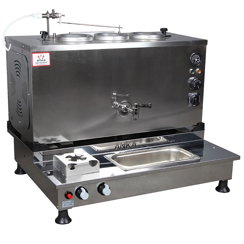 Anka Pro Plus Otomatik Çay Kazanı, 3 Demlikli, 30 Litre, Elektrikli ve Gazlı, Inox