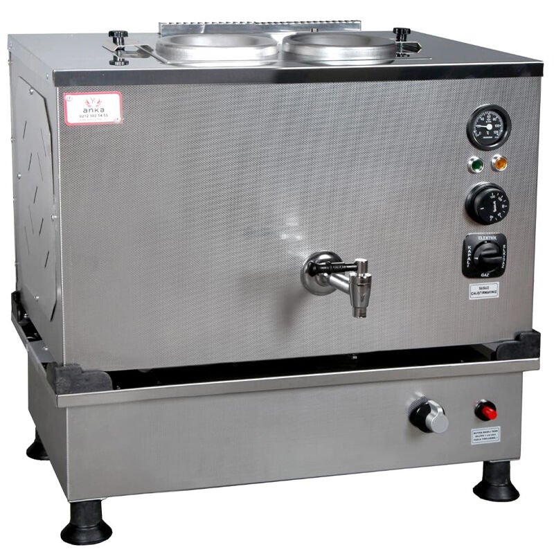 Anka Pro Kompak Full Otomatik Çay Kazanı, 2 Demlikli, 20 Litre, Inox