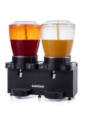 Samixir MM44 Panoramik Twin Soğuk İçecek Dispenseri, 22+22 Lt, Çift Karıştırıcılı Siyah