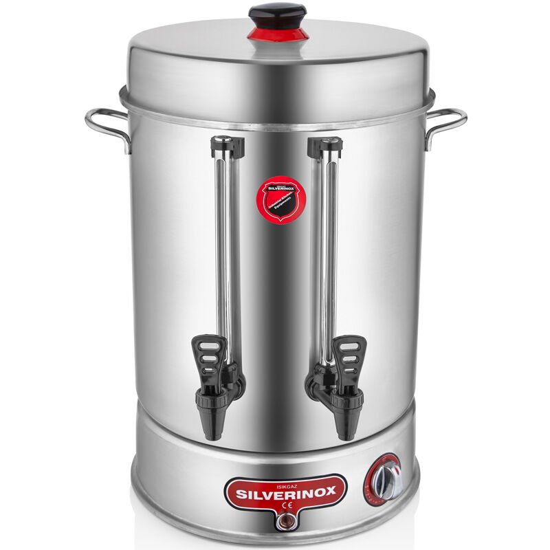 Silverinox Basmalı Musluklu Çay Makinesi, 80 Bardak Kapasiteli, 9 Litre