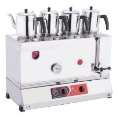 Silverinox 4 Demlikli Çay Kazanı, Pleytsiz, Kaynaklı, Elektrikli, 85'lik