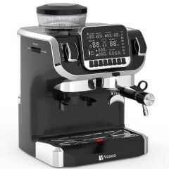 Vosco ST-520EC Pro Öğütücülü Espresso Kahve Makinesi, 1 Gruplu, Siyah