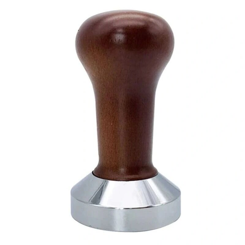 Ahşap Tamper, 304 Paslanmaz Taban, Dayanıklı Ahşap, 58 mm