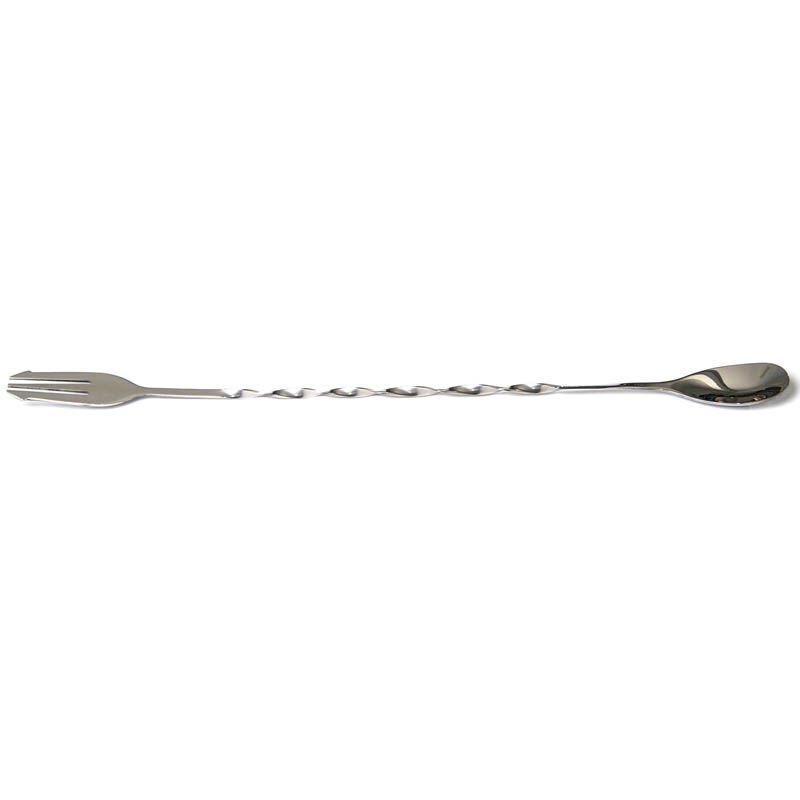Biradlı Burgulu Çatallı Bar Kaşığı, 33 cm