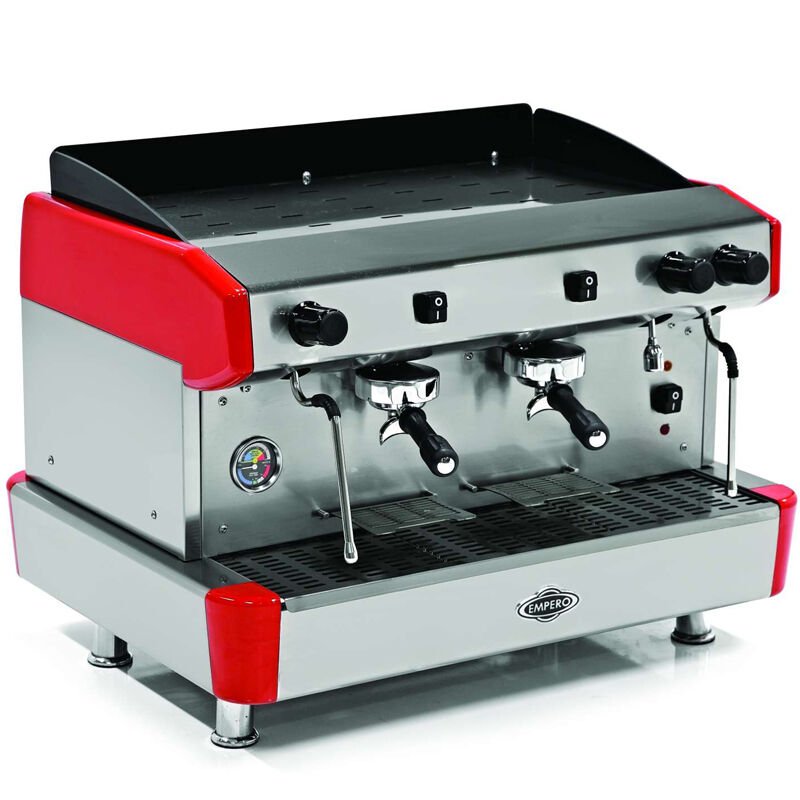 Empero Capuccino ve Espresso Kahve Makinesi, 2 Gruplu, Kırmızı