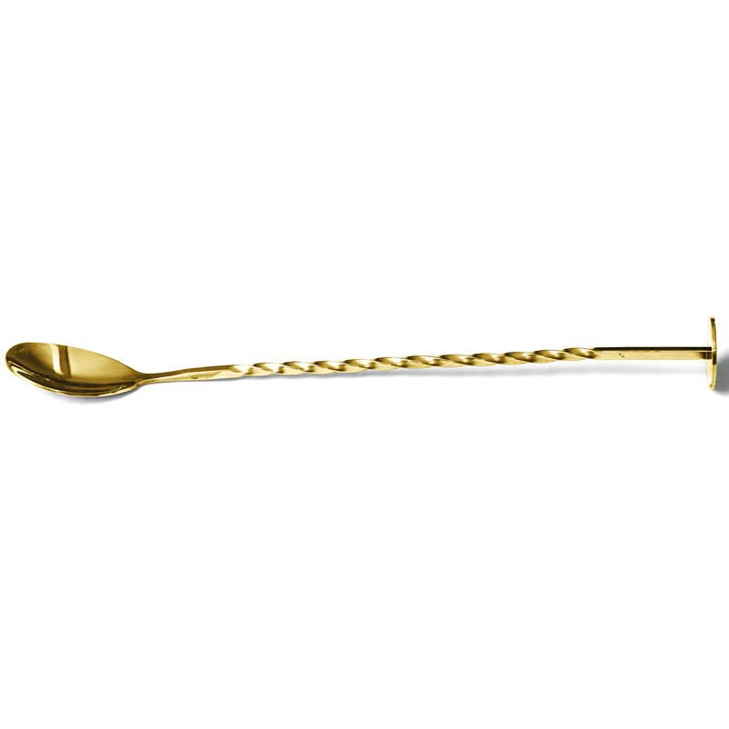 Biradlı Burgulu Bar Kaşığı, Altın, 27 cm