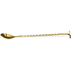 Biradlı Burgulu Bar Kaşığı, Altın, 27 cm
