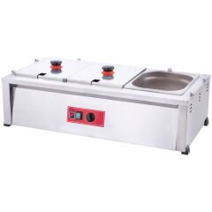 Silverinox 3'lü Benmari, Elektrikli, 92x48x28 cm