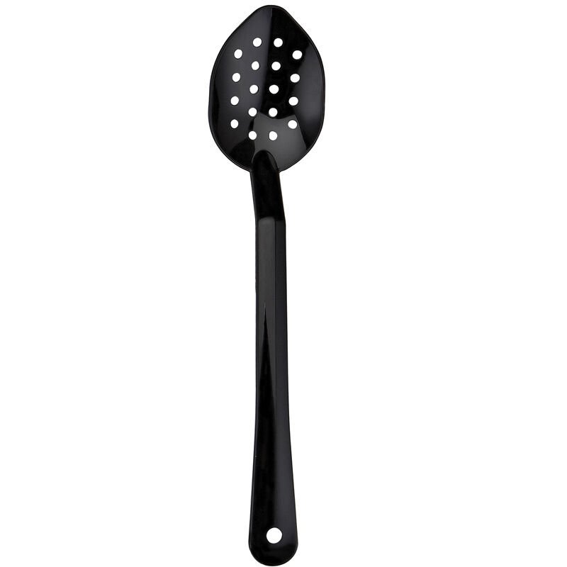Biradlı Policarbon Servis Kaşığı, Delikli, 34 cm, Siyah